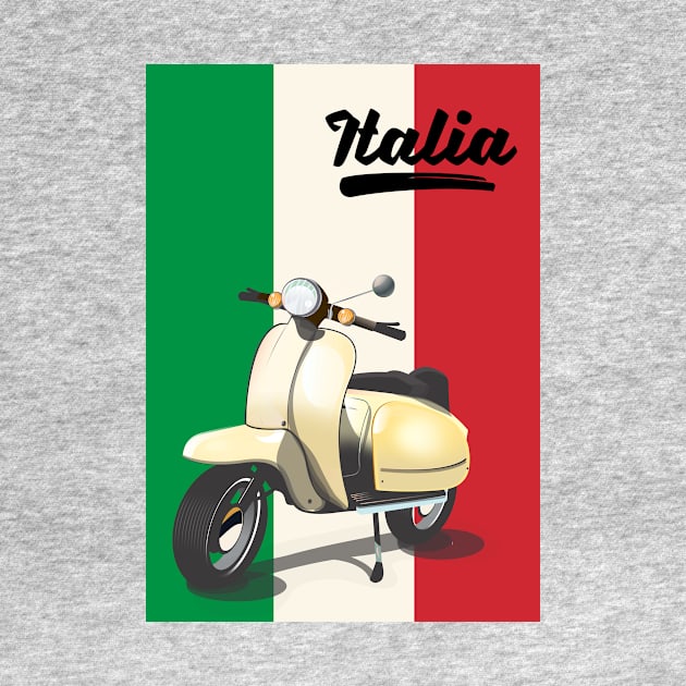 Italy vintage scooter travel poster by nickemporium1